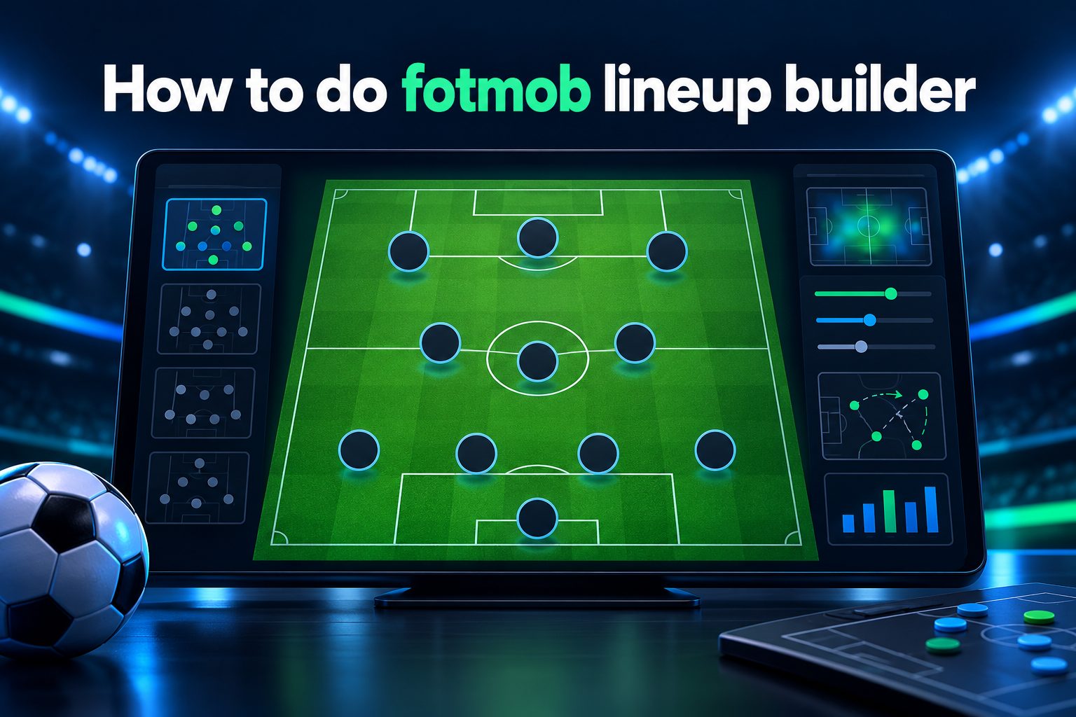 FotMob lineup builder showing a customizable football formation