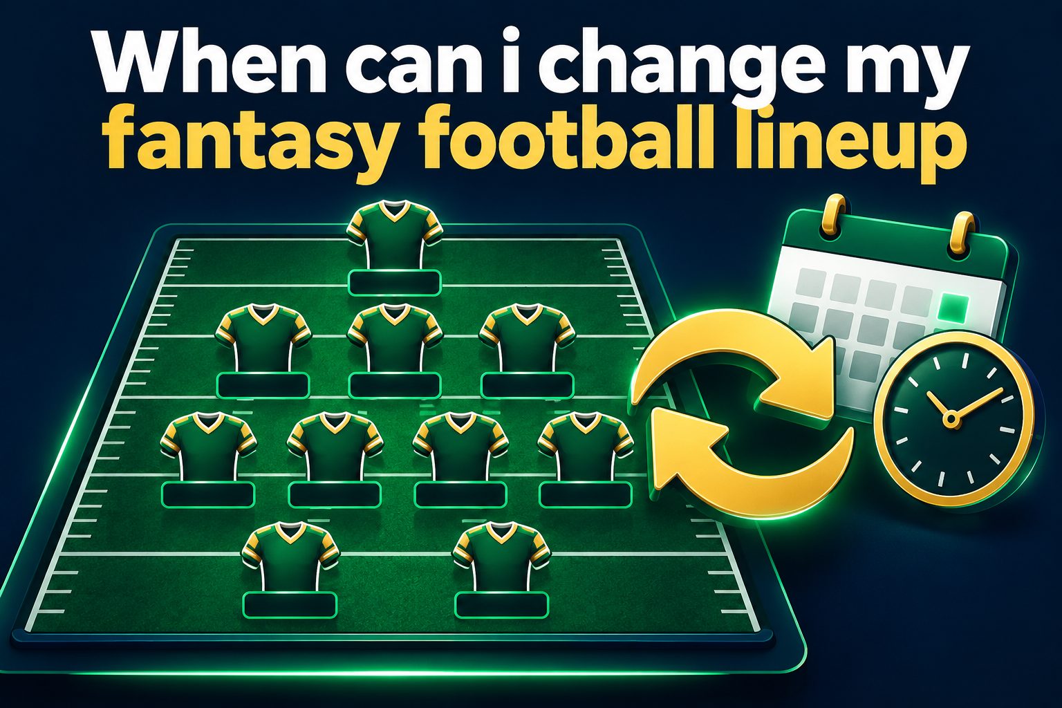 Fantasy football player adjusting a lineup before kickoff